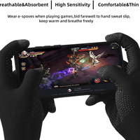 Gants de jeu, gants de jeu tactiles pour doigts en matériau de fibre nano-argent hautement sensible, paume en gel de silice à points antidérapants