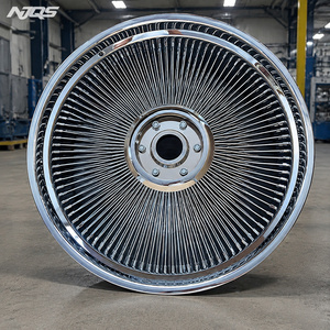Rines NJQS 22x9 SPOKE RIMS REVERSE de 150 radios, de acero forjado con acabado plateado, nuevos, 4 piezas, alta capacidad de carga. - Product Image 5
