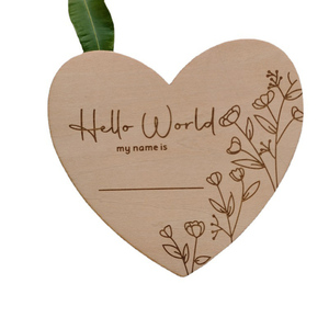 Ciao <span class=keywords><strong>mondo</strong></span> il <span class=keywords><strong>mio</strong></span> nome è il segno del bambino foto del neonato puntello cuore nome del bambino targa - Product Image 1