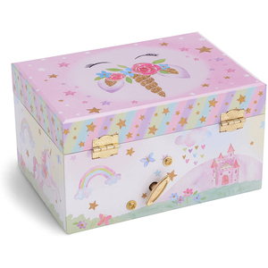 Wholesale Unicorn Wind-Up Eco-Friendly Musical Jewelry <b>Box</b> 90s Sound Duration Cute Rainbow Design <b>Soft</b> Lining Children's <b>Box</b> - Product Image 3