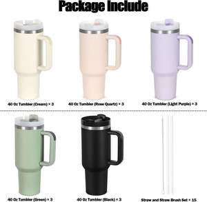 Gobelet à double paroi de 30oz en vrac 304 gobelets sous vide en acier inoxydable de voyage avec poignée et paille vente en gros - Product Image 2