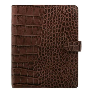 Refillable Black <strong>Croc</strong> Leather A5 Planner Cover Premium Filofax Planner A6 Ring Binder Crocodile Book Cover Leather Custom - Product Image 5