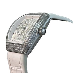 Nuevo Reloj de Pulsera de Diseño para Mujer, Bisel con Diamantes, Caja Blanca, Esfera Cuadrada, Correa de Cuero, Embalaje para Regalo - Product Image 3