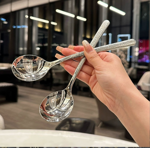 DFC0306 ช้อนซุปสแตนเลสแบบมีด้ามจับลายค้อน ขนาด 20 ซม. 19.8 มม. x 4.5 ซม. รับผลิตตามสั่งขายส่ง - Product Image 4