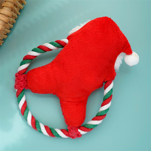 Durable Squeaky Christmas Plush Toy Santa Reindeer <b>Dog</b> Chew Toy - Product Image 6