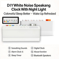 Slimme slaapassistentie-speaker met RGB LED nachtlampje, witruis wekker, USB-aangedreven voor stressverlichting