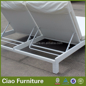 Hot Bán Đôi <span class=keywords><strong>Lounger</strong></span> Cho Ngoài Trời Vườn Thiết Kế Hiện Đại <span class=keywords><strong>Poly</strong></span> Mây Giường Ngoài Trời Màu Trắng Hồ Bơi Hai Người Vườn Giường - Product Image 6
