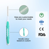 Brosses interdentaires flexibles personnalisées en forme de L avec poils en nylon pour le nettoyage des dents, fabrication OEM disponible