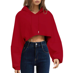 Sudadera Corta de Punto de Color Sólido Más Vendida, Sudadera Corta con Cordón para Mujer, Estilo Único, Material de Alta Calidad, Top Corto para Mujer - Product Image 2