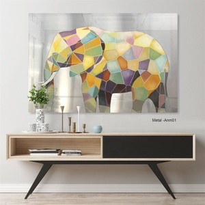 Trang Trí Nhà/Khách Sạn Tranh Voi Nghệ Thuật Đại Chúng Hiện Đại In Trên Đĩa Nhôm - Product Image 2