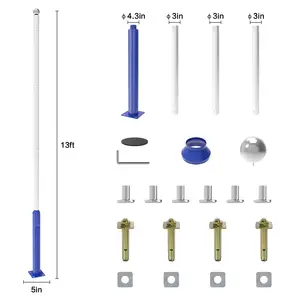 New Split Assembly Solar Garden Lighting Street lamp pole 3m 4m 5m 6m solar pole lights outdoor