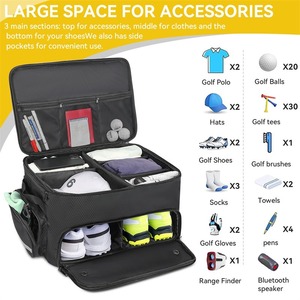 Organizador de Maletas de <span class=keywords><strong>Golf</strong></span> de 2 Niveles Personalizado, Organizador de <span class=keywords><strong>Golf</strong></span> Impermeable con Compartimentos Separados para Guardar Accesorios, <span class=keywords><strong>Bolsa</strong></span> de Almacenamiento de <span class=keywords><strong>Golf</strong></span> - Product Image 3