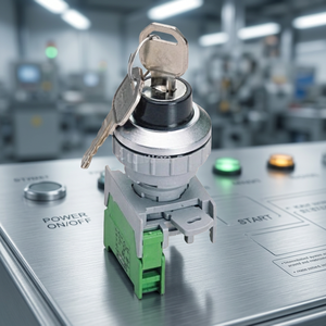 30mm Key Lock <b>Switch</b> 2 Position Spring Return 16A IP40 Rotary Head Screw Terminal Industrial Control - Product Image 2