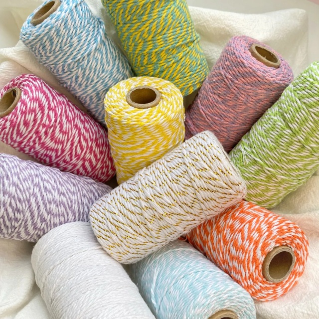 RC06261129 шпагат из макраме, шпагат, 2 мм, двухцветный шпагат, хлопковый шнур, веревка для упаковки подарков