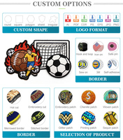 Parches Termoadhesivos Bordados de Tela Tejida de Pelo de Cabra para Balones de Fútbol y Deportes, Personalizados de Fábrica