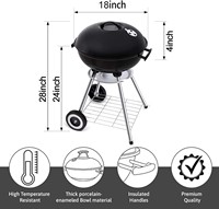 Barbecue portable moderne en fonte avec télécommande - Barbecue extérieur sans fumée pour le camping et l'utilisation en extérieur