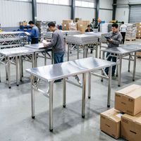 Plan de travail pliable en acier inoxydable durable pour la restauration