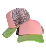 Chapeaux ajustables pour hommes en maille animale 5 panneaux Chapeaux de papa en coton Gorras en mousse de maille Léopard Snapback Casquettes de camionneur personnalisées en forme de canard et de camouflage