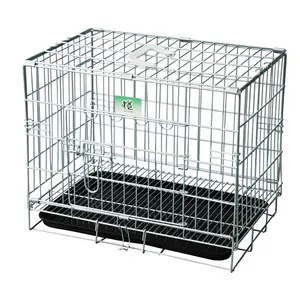 Popular Breathable Solid Black Two-door Animal Cage Dog Cage Folding Easy To Carry Easy To Install Large Dog Cage Easy To Clean