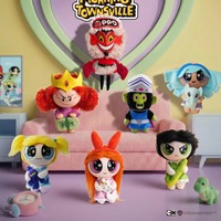 Authentique 52toys Power Puff Girls Good Morning Townsville Pendentif en peluche Boîte mystère Peluche de collection Tendance Décoration de sac