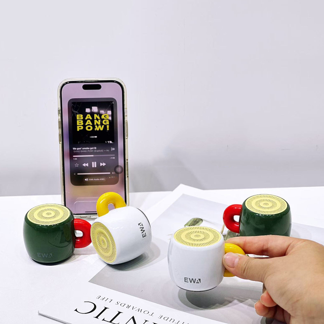 EWA-A163 5W Coffee Mug Design Promotion Gifts Portable Desktop Wireless BT MINI Size Blue Tooth Party Speaker With Type-C Port