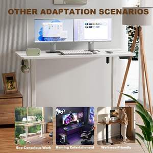 <span class=keywords><strong>Escritorio</strong></span> Ergonómico Eléctrico de Altura Ajustable de 55 Pulgadas con Memoria Preestablecida, Superficie de Madera Sintética Blanca - Product Image 6