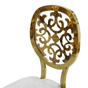 เก้าอี้บัลลังก์สแตนเลสสตีลด้านหลังสูงสีทองสไตล์นอร์ดิกสำหรับงานปาร์ตี้งานแต่งงานโรงแรมหรือบ้านไร่สำหรับใช้ในห้องครัว - Product Image 6