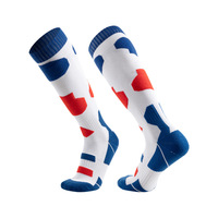 Chaussettes de compression montantes personnalisées en gros, rembourrées, anti-humidité, athlétiques, unisexe, pour le ski, en vrac, OEM