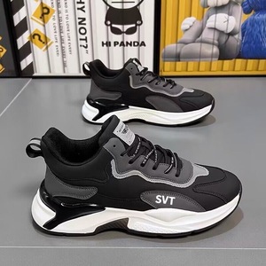 Zapatos Deportivos Casuales Transpirables para Hombre, con Parte Superior de Tejido/PVC, Entresuela de TPU, Punta Redonda, Suela de EVA, Estilo Coreano - Product Image 2