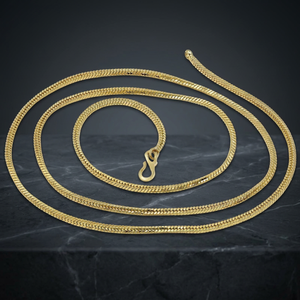 Collar de Cadena de Serpiente o Espiga Chapado en Oro Micro de 14K, 18K y 24K al por Mayor, Collares de Moda, Diseño Moderno de Cadena de Oro. - Product Image 6