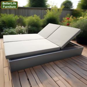 Chaise longue double confortable pour l'extérieur, zone piscine, <span class=keywords><strong>2</strong></span> places, chaise longue <span class=keywords><strong>de</strong></span> <span class=keywords><strong>jardin</strong></span>, <span class=keywords><strong>lit</strong></span> <span class=keywords><strong>de</strong></span> jour en rotin, mobilier <span class=keywords><strong>de</strong></span> patio, canapé d'angle, chaise longue - Product Image 4