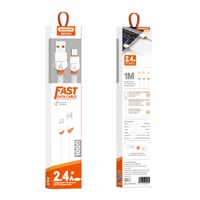 Somostel kabel pengisian daya Cepat BJ05 2.4A ponsel transparan TPE USB V8 TYPE-C IPH data cabos de dados kabel tipo c