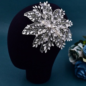 웨딩 다이아몬드 헤드드레스 고품질 다이아몬드 신부 머리 장식 수제 진주 라인스톤 빗 웨딩 헤드드레스 - Product Image 6