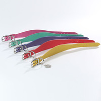 Luxuriöses Modernes Echtleder-Hundehalsband für Whippet & Greyhound mit Solidem Muster, Verstellbarem Riemen und Eleganter Schal-Dekoration