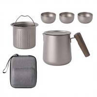 Tragbares Titan-Gongfu-Tee-Set mit Sprühfunktion und Sieb für Outdoor-Camping und Heimgebrauch