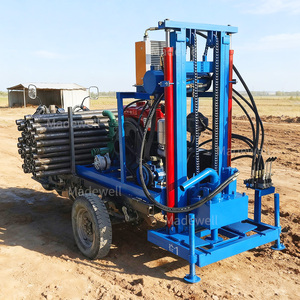 Mini-foreuse à eau bleue avec 3 roues et support de tuyaux pour l'extraction des eaux souterraines - Product Image 1