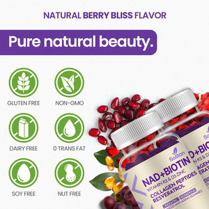 Solilan OEM caramelo de goma de colágeno con vitaminas de biotina 3G 60 botella de caramelo de goma para el crecimiento de la piel del cabello productos de belleza NAD - Product Image 5