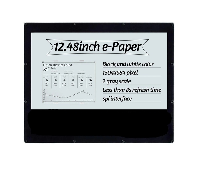 12.48 inch E-Ink display Module e-paper 1304*984 Pixels Red/Black/White three colors SPI Interface for Raspberry Pi eink display