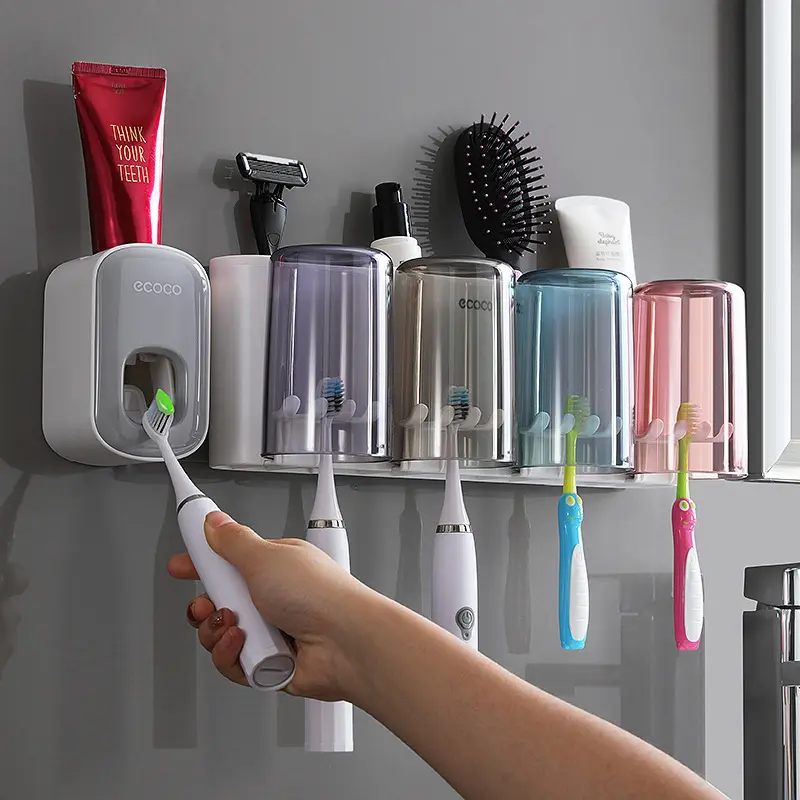 Porta spazzolino da denti tazza di gargarismi a parete bagno automatico distributore dentifricio