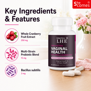 อาหารเสริมโปรไบโอติกแบบสามประสิทธิภาพสำหรับผู้หญิง Shecome  สูตรเฉพาะเพื่อสุขภาพช่องคลอด ระบบย่อยอาหาร และภูมิคุ้มกัน สำหรับผู้หญิง ชนิดแคปซูล - Product Image 3