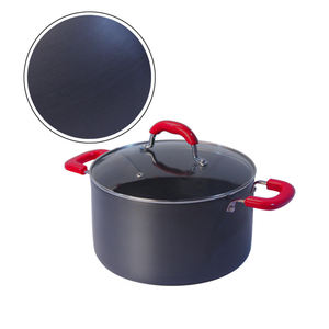 12 adet İtalyan tasarım Cucina sert anodize alüminyum yapışmaz TENCERE SETİ silikon saplı yumuşak tutma - Product Image 5