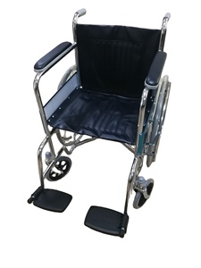 Silla <span class=keywords><strong>de</strong></span> <span class=keywords><strong>Ruedas</strong></span> Manual Plegable Modelo 809 <span class=keywords><strong>de</strong></span> Acero Cromado para Fácil Transporte - Product Image 1