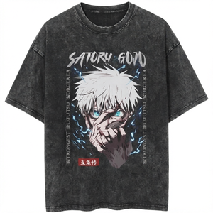 เสื้อยืดวินเทจทรงโอเวอร์ไซส์ แขนครึ่งตัว ผู้ชาย แฟชั่นฤดูร้อน ไหล่ตก ทรงหลวม ออกกำลังกาย ฟิตเนส น้ำหนัก 300 กรัม ผ้าถัก - Product Image 1