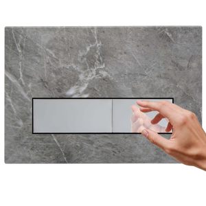 Dual Flush Toilet Flush Plate, ABS Concealed Cistern <b>Push</b> Button, Wall Hung Bathroom Accessory Compatible with Geberit - Product Image 1