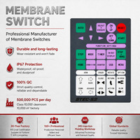 Teclado de Membrana para Máquinas Industriales, Panel Gráfico Mate, Resistente al Agua, Teclado Táctil, Fabricante de Adhesivos Superficiales para Teclados