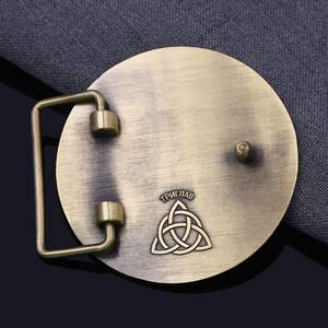 Diseña tu propio lujo Hebilla de cinturón de bronce en blanco Logotipo personalizado Hebillas de clip de cinturón de jeans de metal - Product Image 4