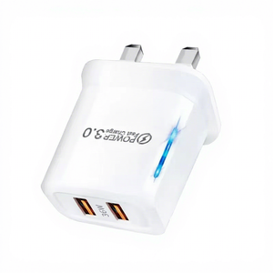 Chargeur double USB 36W, charge rapide 3.0 pour téléphone portable, chargeur mural à charge rapide avec lumière - Product Image 1