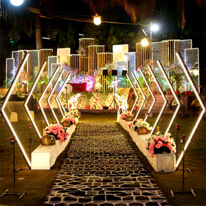 Arche de mariage lumineuse à LED RGB avec cadre métallique pour événements et fêtes – Tunnel lumineux LED pour allée de cérémonie - Product Image 1