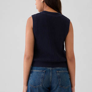 Gilet <span class=keywords><strong>pull</strong></span> <span class=keywords><strong>sans</strong></span> manches en tricot personnalisé OEM, col en V, pour femmes, débardeur <span class=keywords><strong>pull</strong></span> pour femmes - Product Image 2