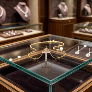 Ornements de cou en forme de croix délicats, chaînes de cou légères de style câble fin connectées directement aux pendentifs croix classiques - Product Image 4